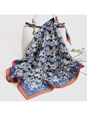 Women's Mulberry Blue Satin Scarf